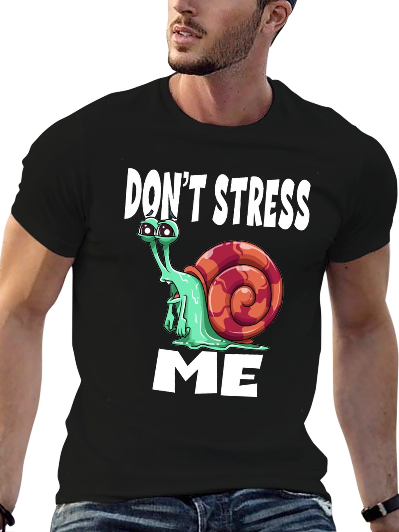Dont Stress Me Funny Snail Graphic T-Shirt