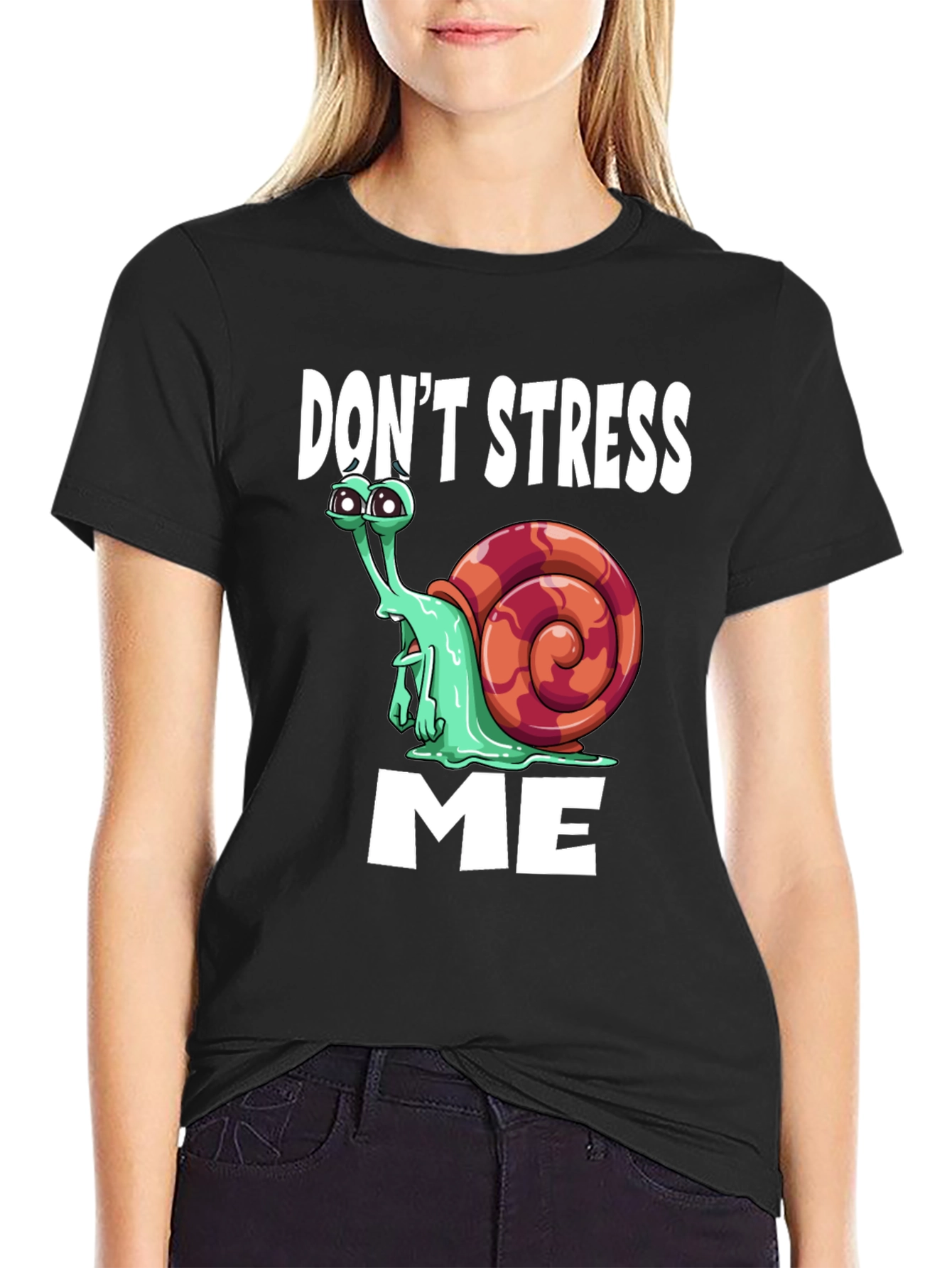 Dont Stress Me Funny Snail Graphic T-Shirt