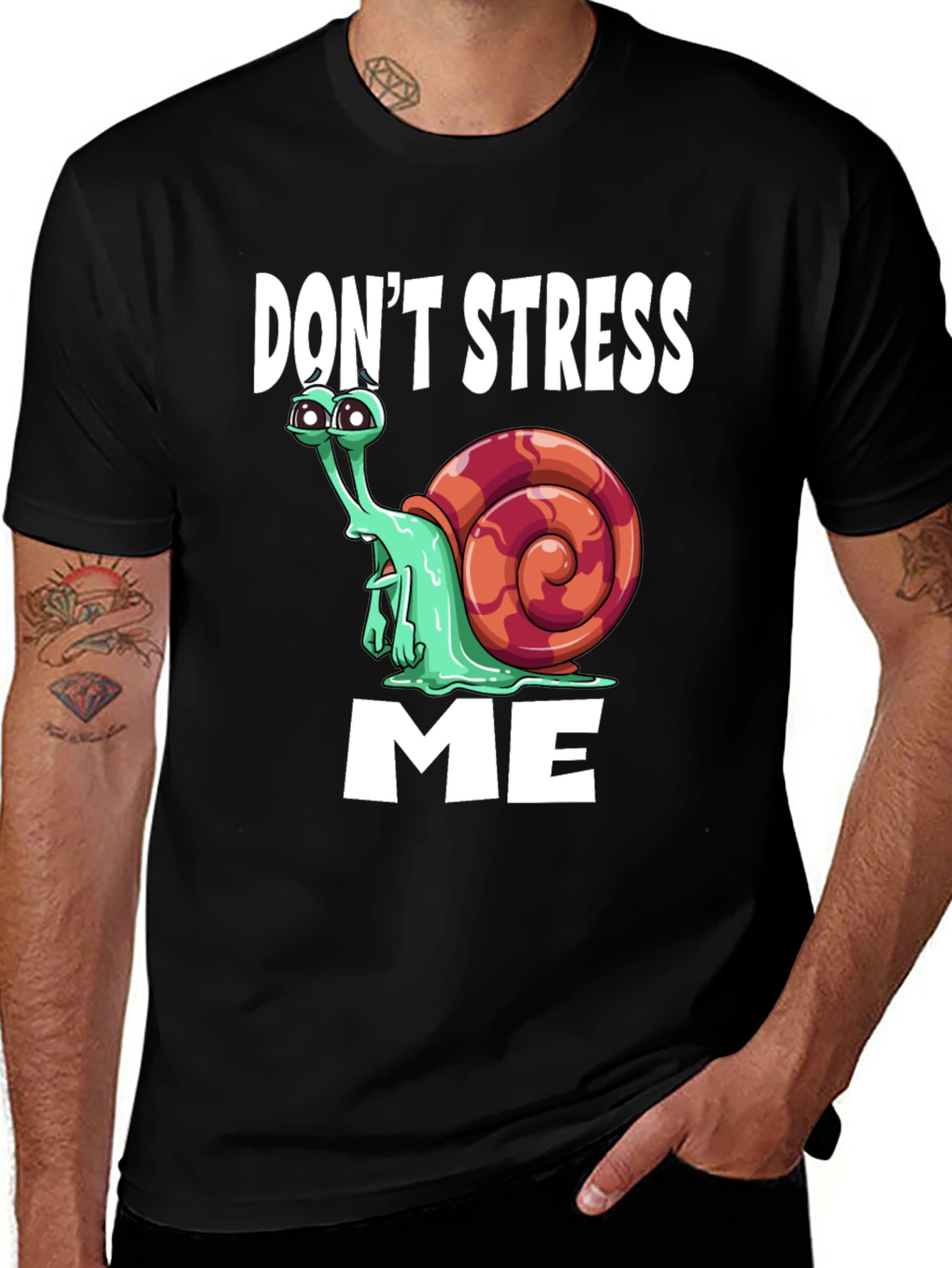 Dont Stress Me Funny Snail Graphic T-Shirt