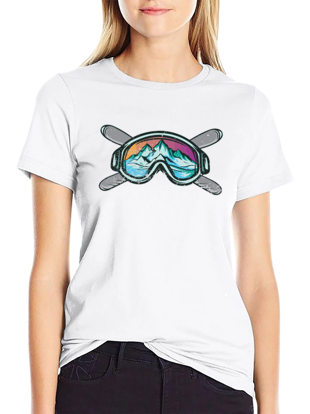 Mountain Ski Goggles Graphic T-Shirt