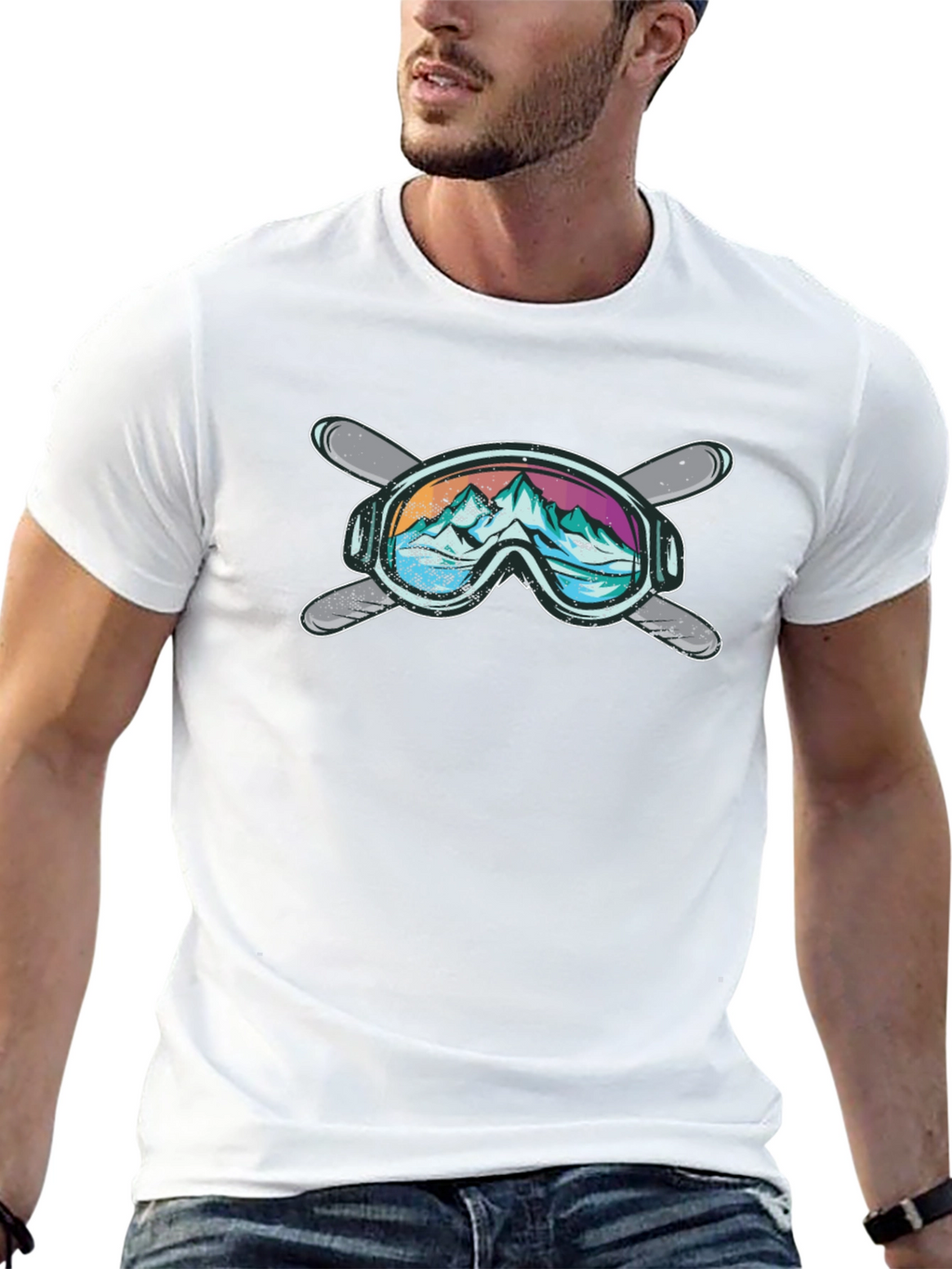 Mountain Ski Goggles Graphic T-Shirt
