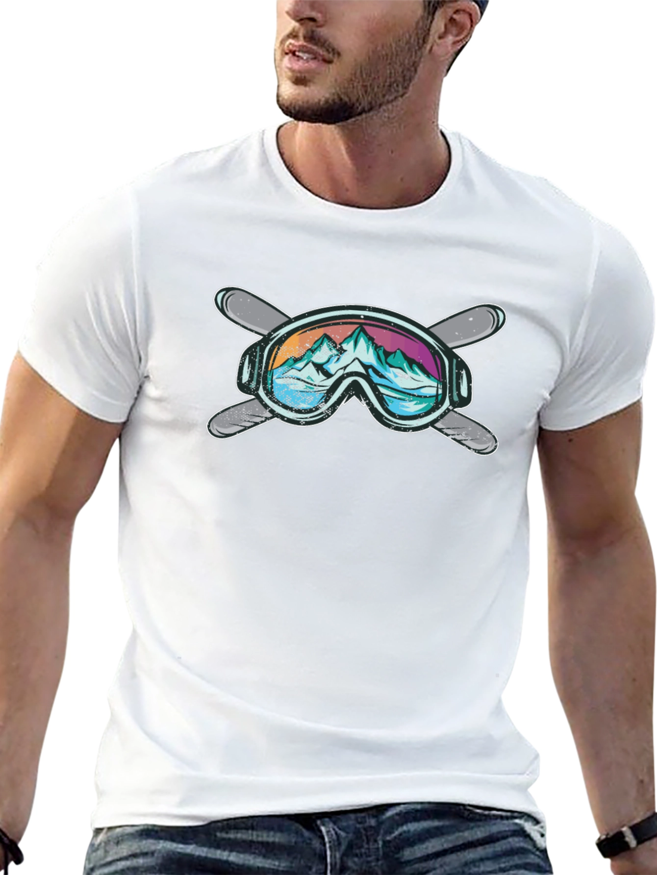 Mountain Ski Goggles Graphic T-Shirt