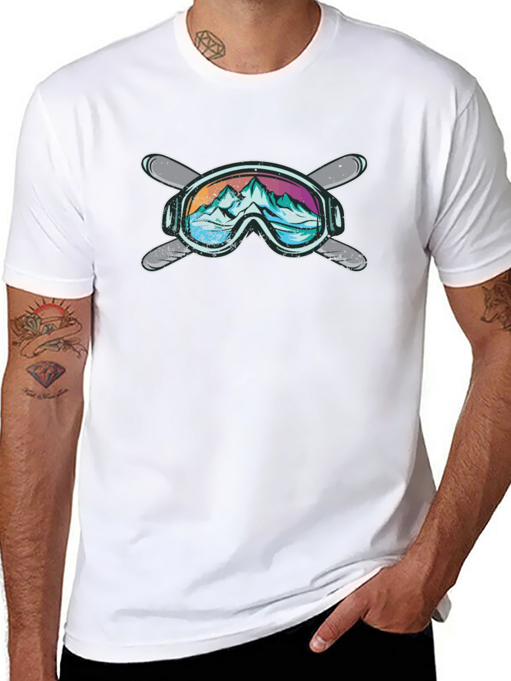 Mountain Ski Goggles Graphic T-Shirt