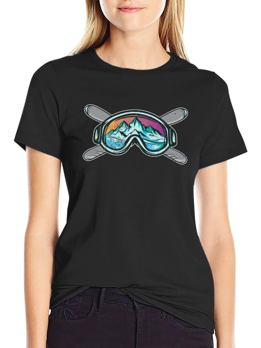 Mountain Ski Goggles Graphic T-Shirt