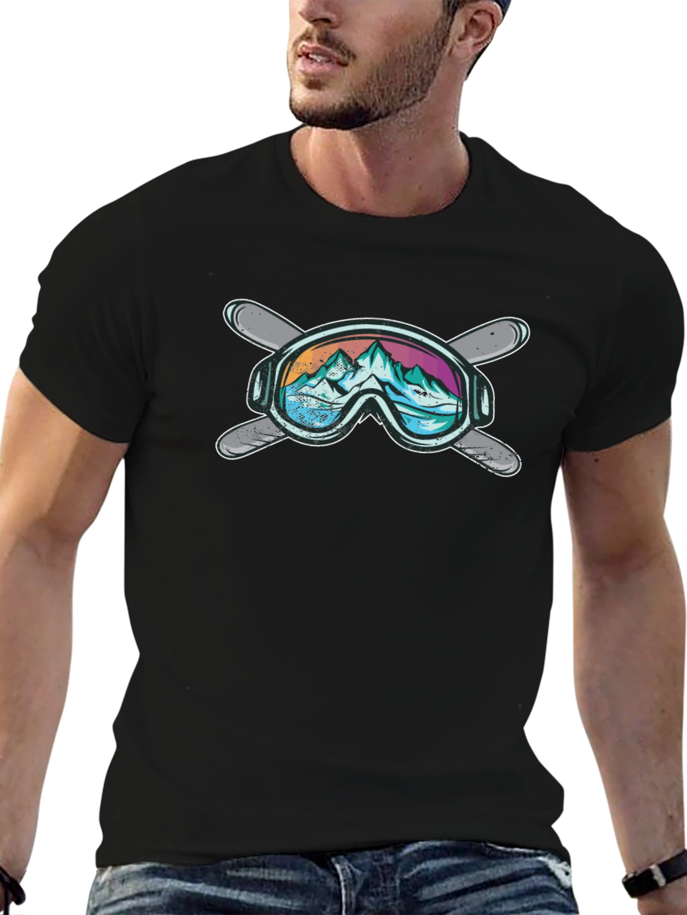Mountain Ski Goggles Graphic T-Shirt
