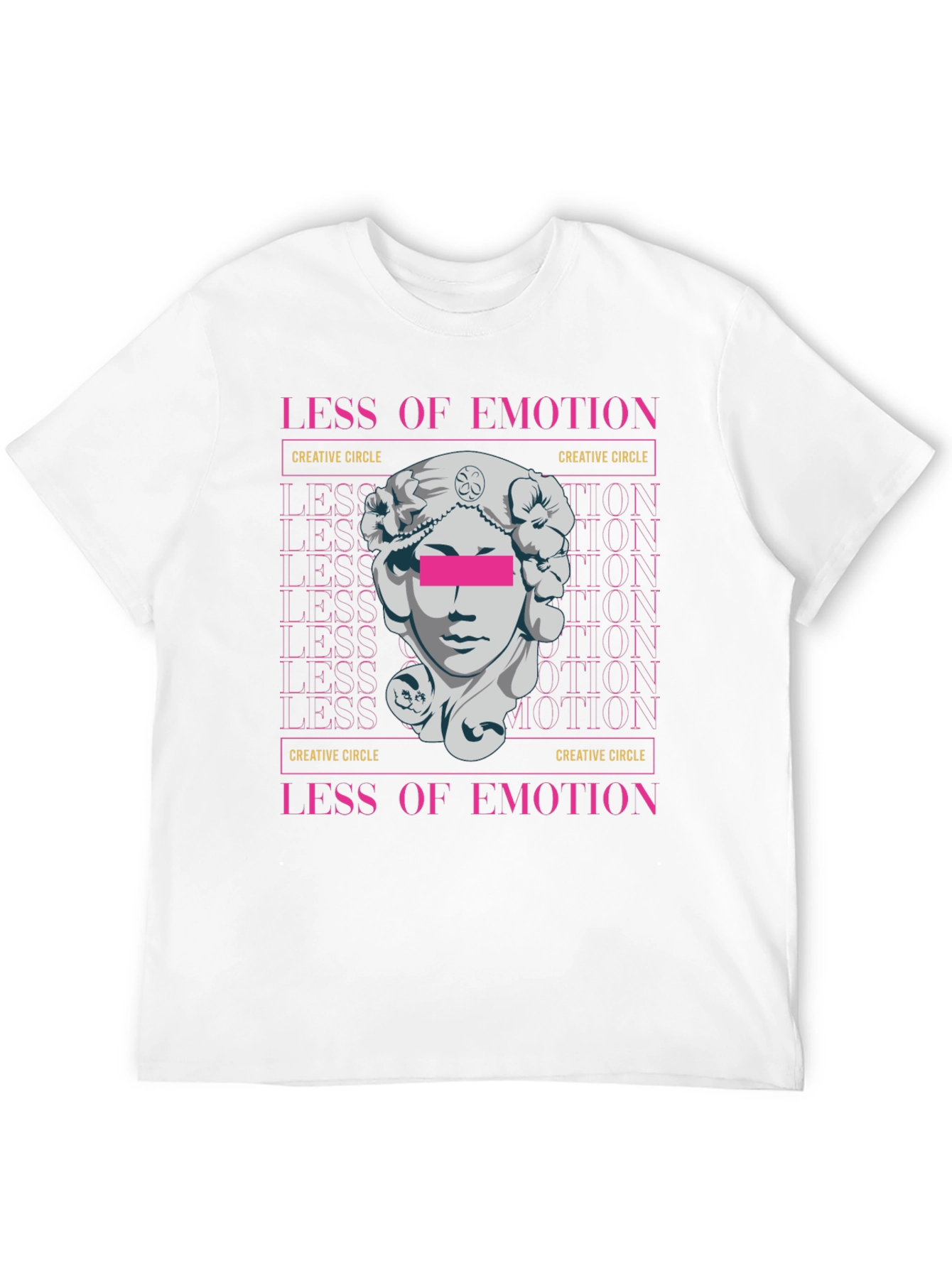 Less of Emotion Graphic Tee - Artistic Black T-Shirt