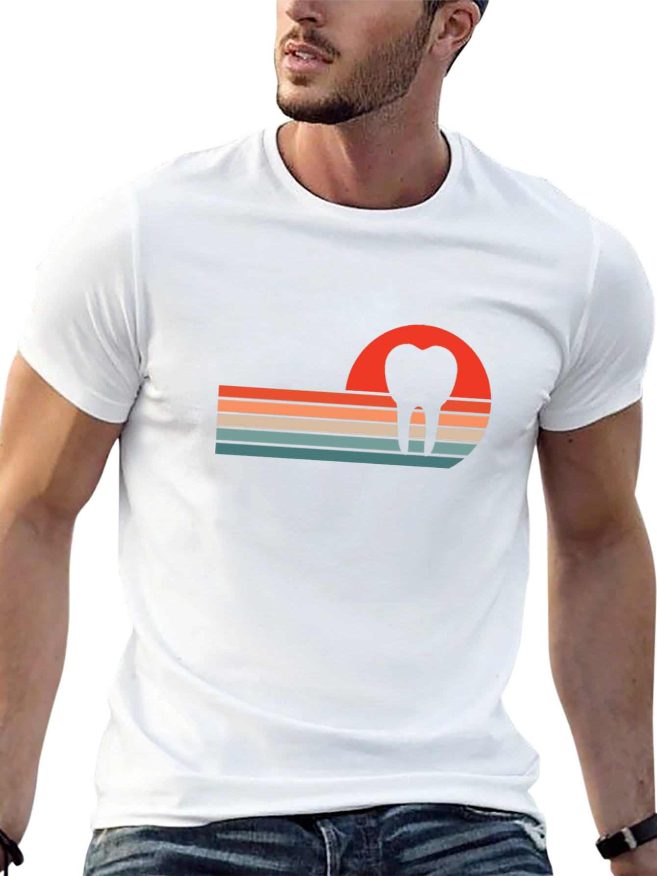 Retro Dental Sunset T-Shirt - Dentist Gift