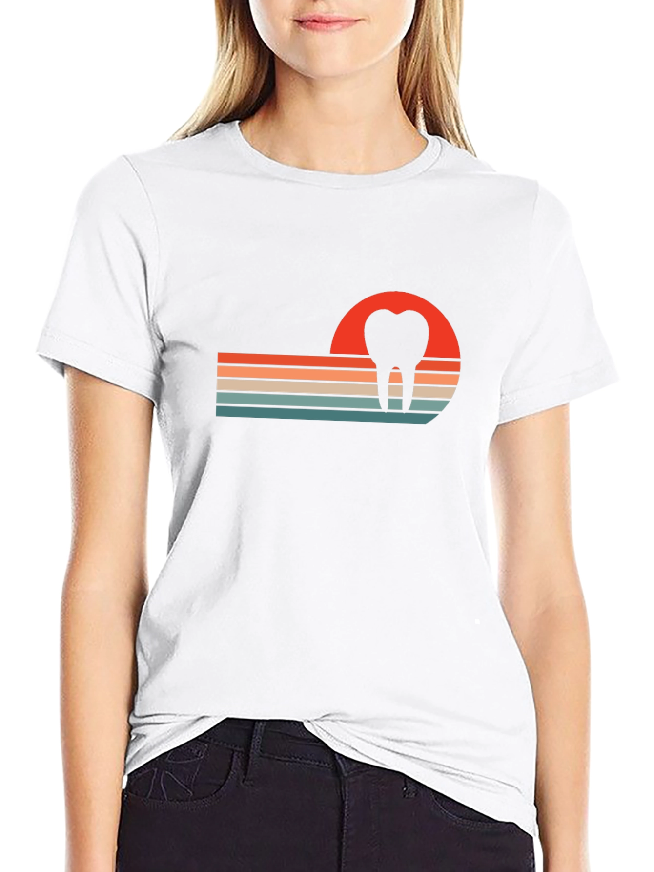 Retro Dental Sunset T-Shirt - Dentist Gift