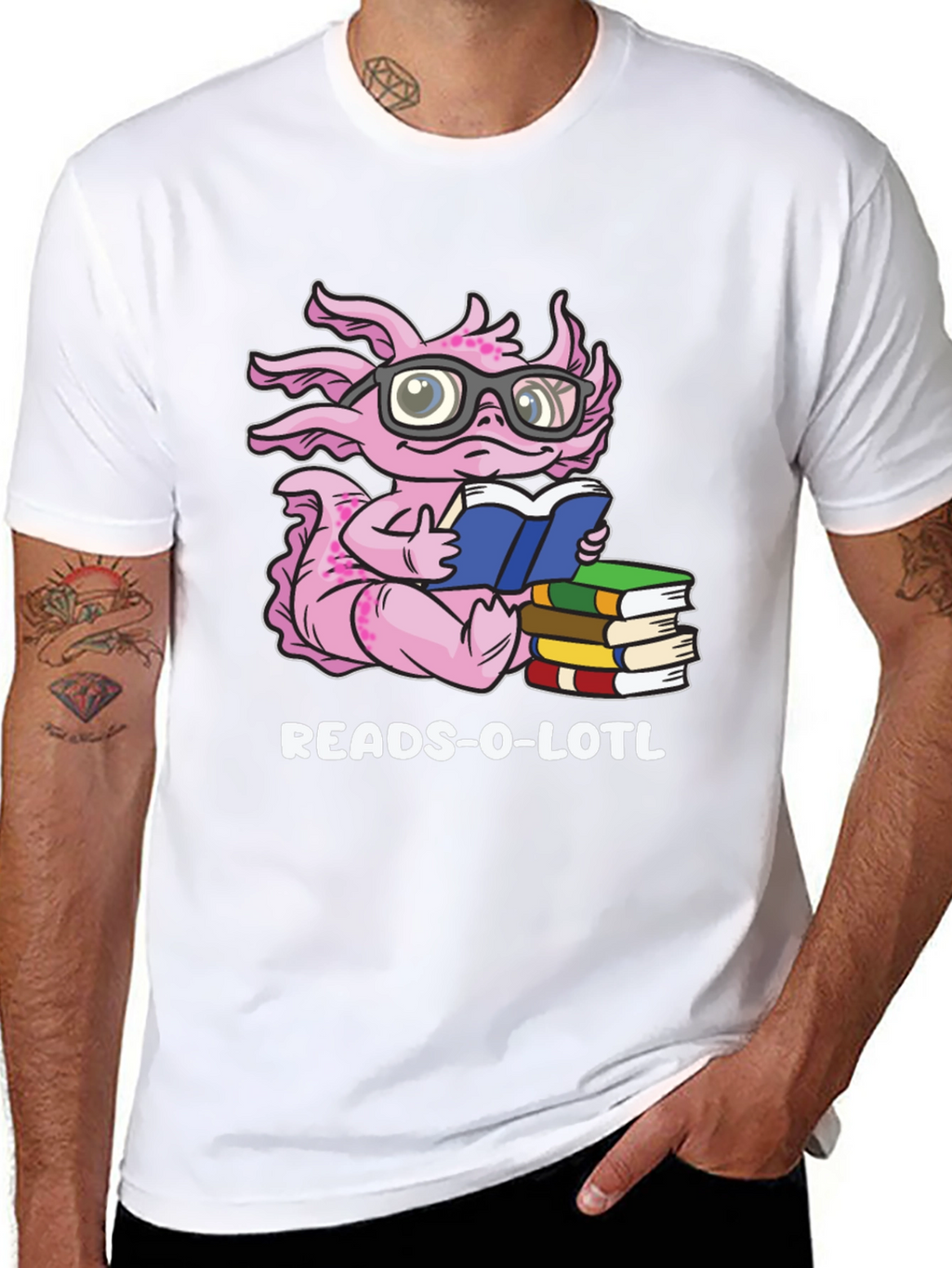 Reads-O-Lotl Axolotl Book Lover T-Shirt