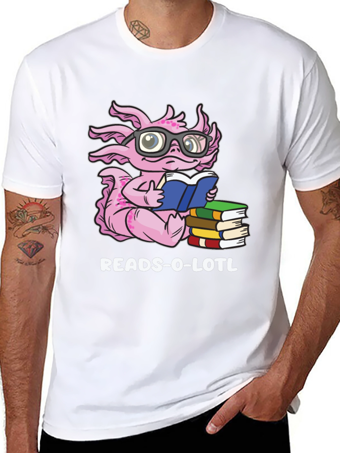 Reads-O-Lotl Axolotl Book Lover T-Shirt
