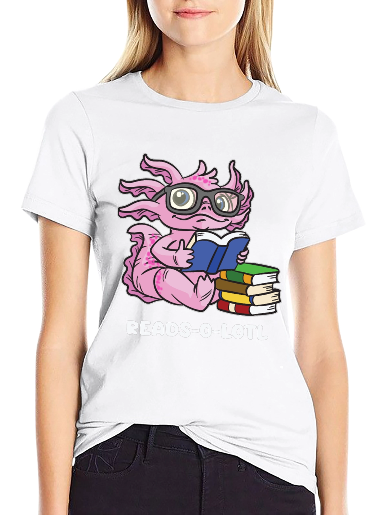 Reads-O-Lotl Axolotl Book Lover T-Shirt