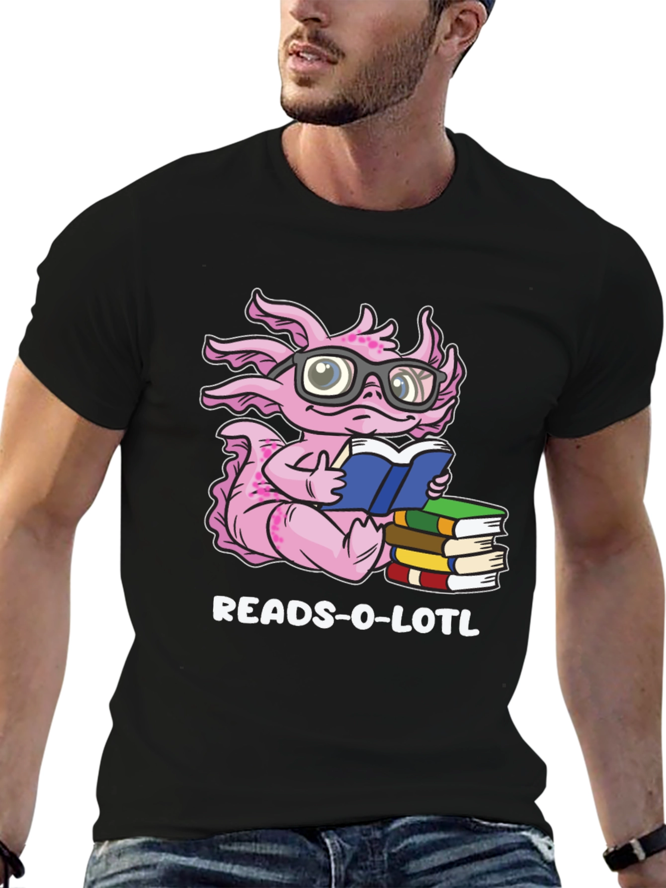 Reads-O-Lotl Axolotl Book Lover T-Shirt