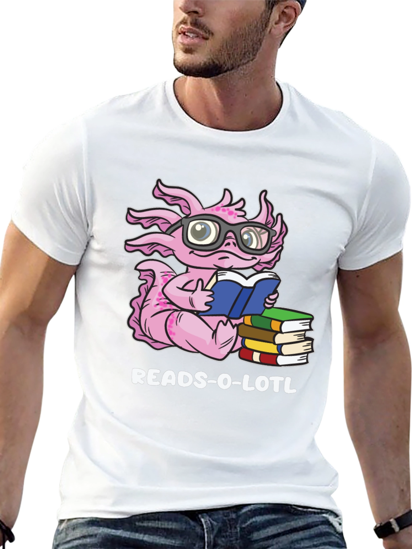 Reads-O-Lotl Axolotl Book Lover T-Shirt