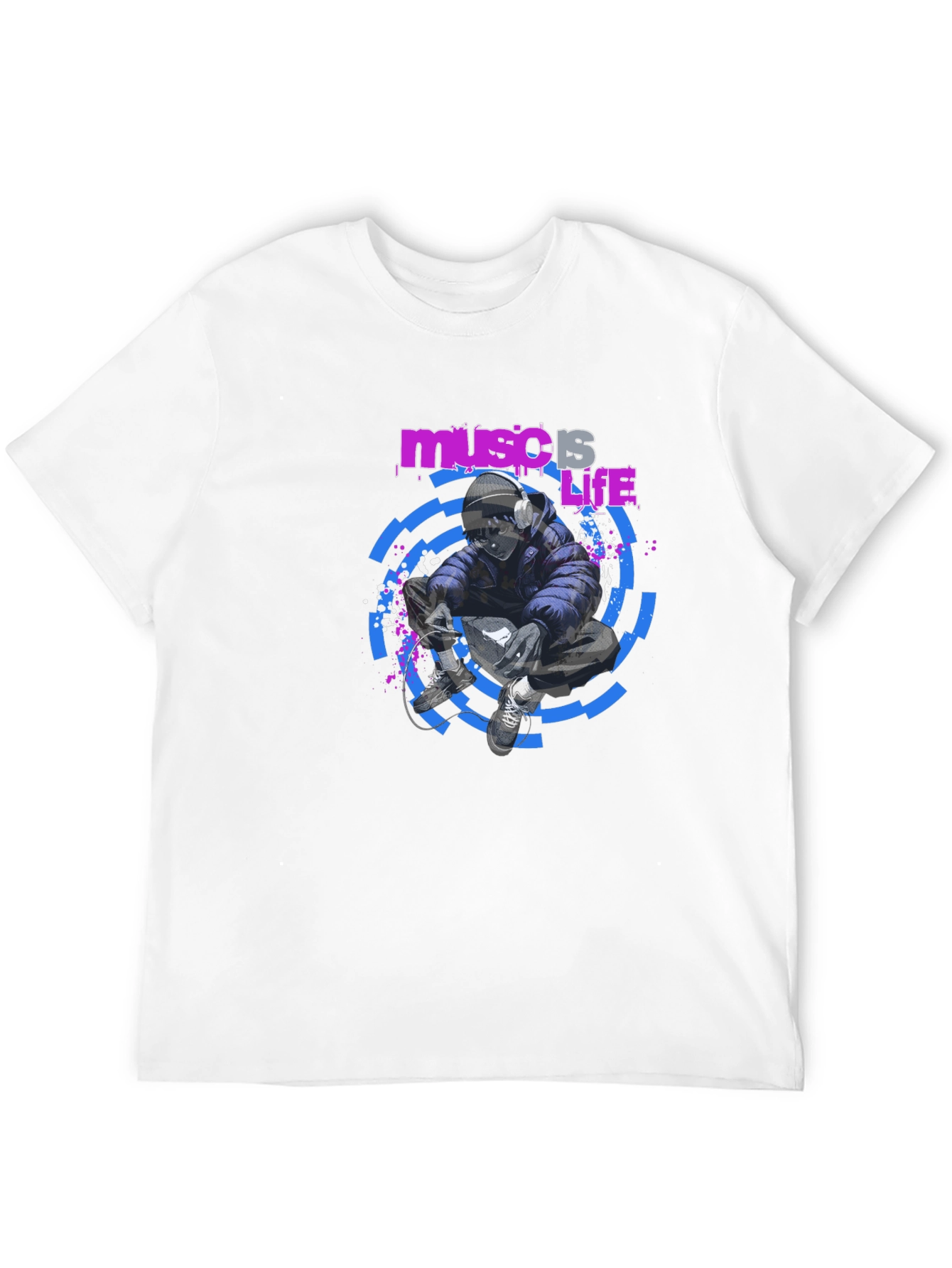 Music is Life Black T-Shirt