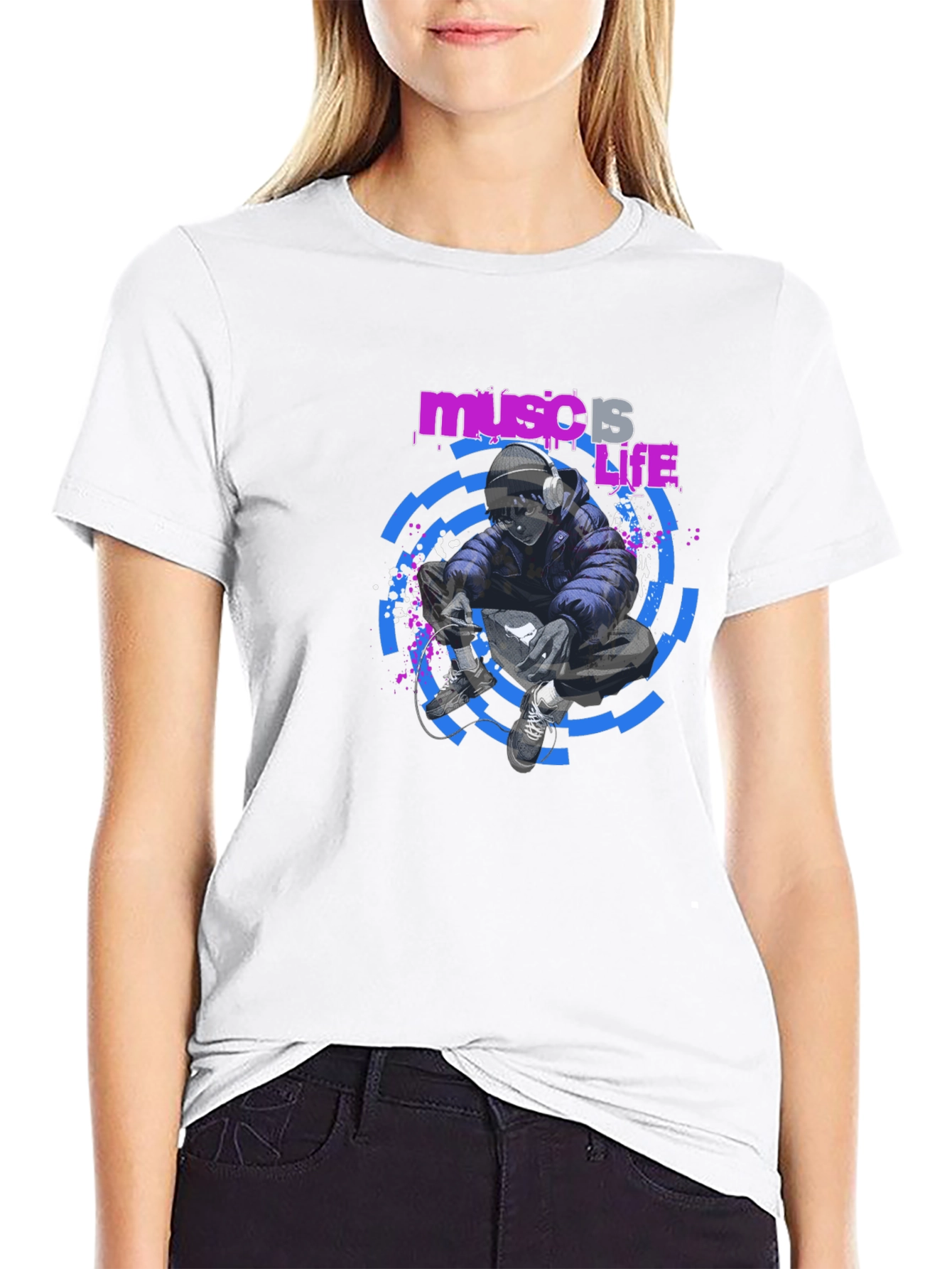 Music is Life Black T-Shirt