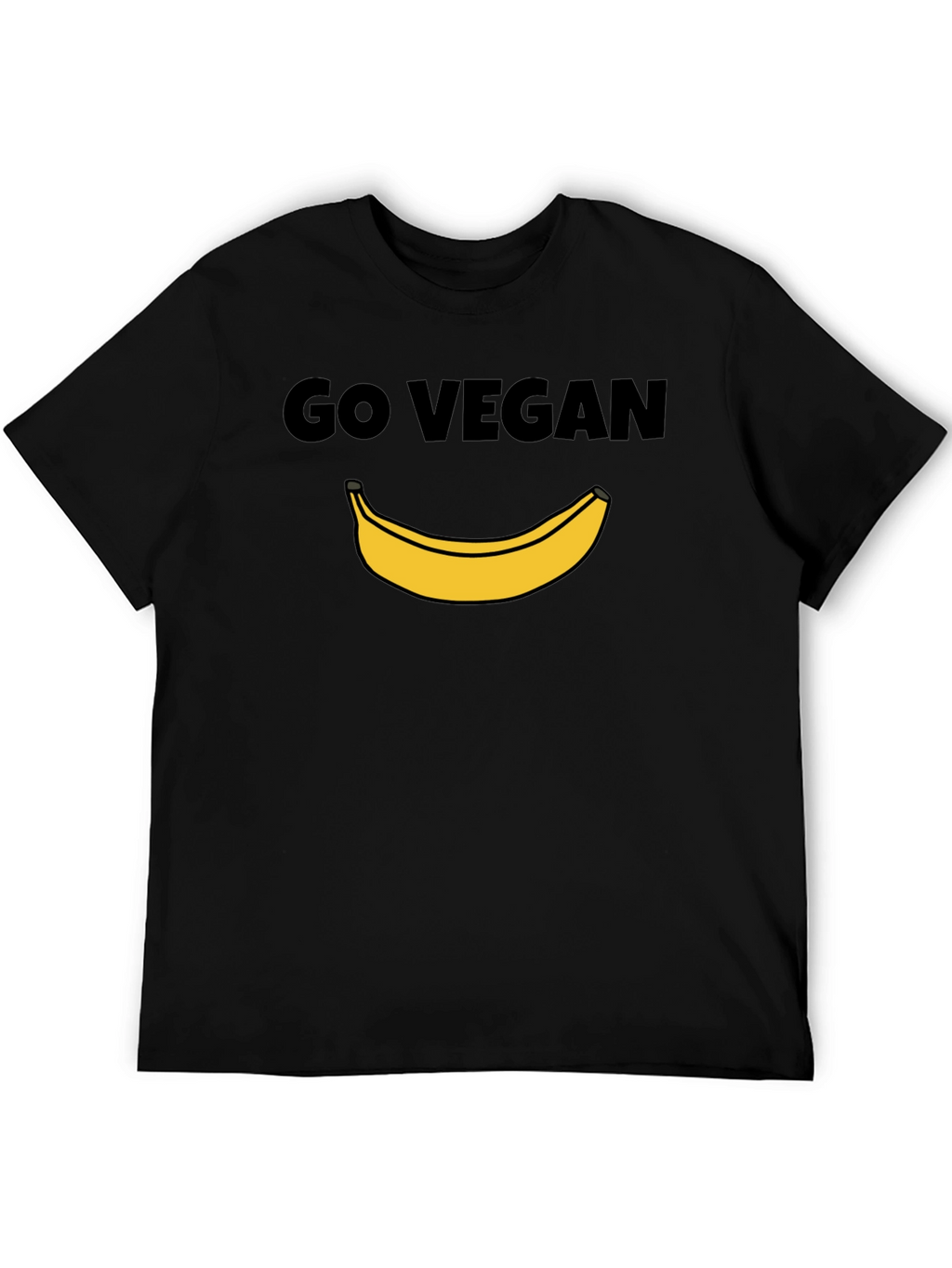 Go Vegan Banana Graphic Tee - Unisex Black T-Shirt