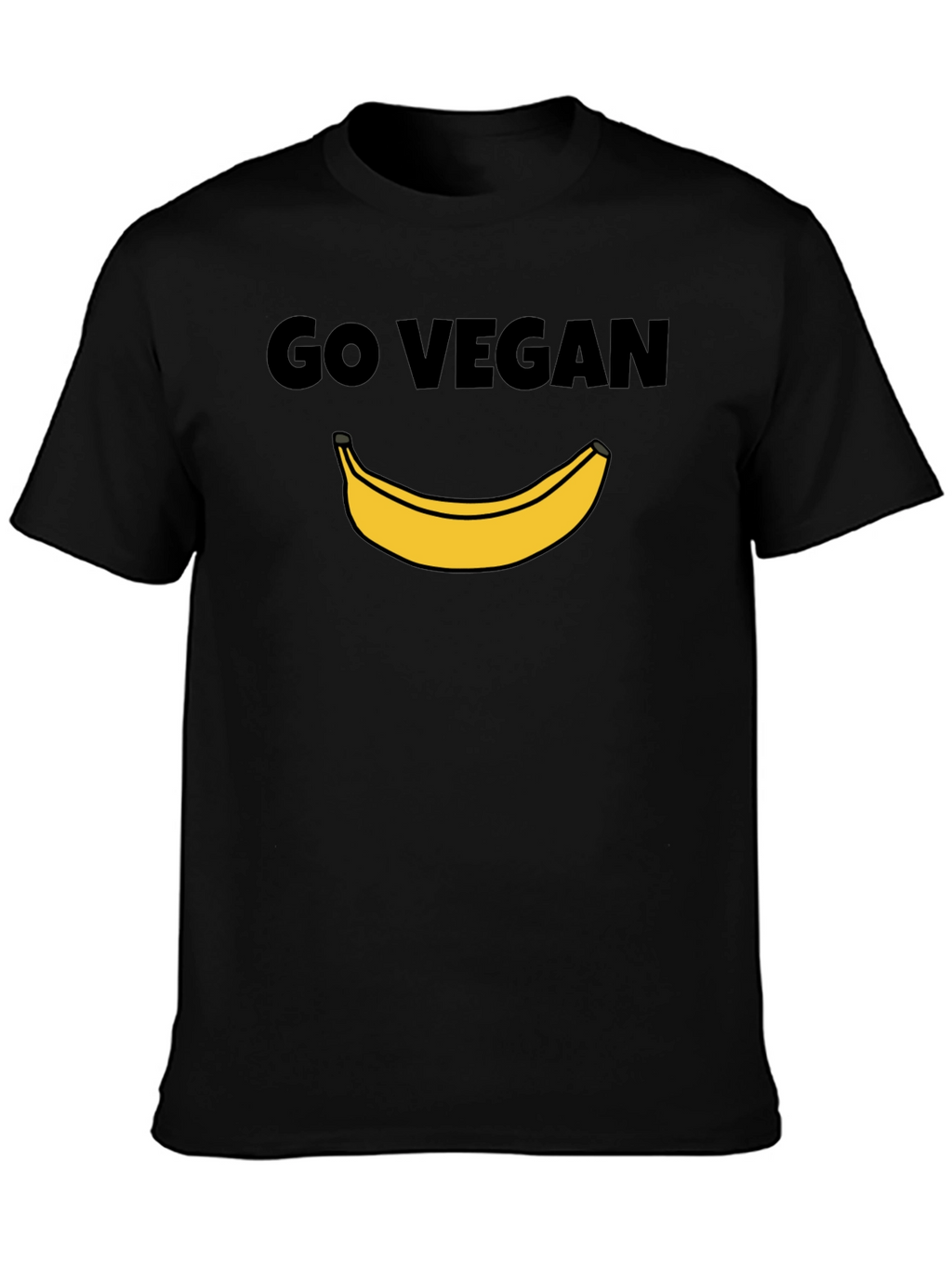 Go Vegan Banana Graphic Tee - Unisex Black T-Shirt
