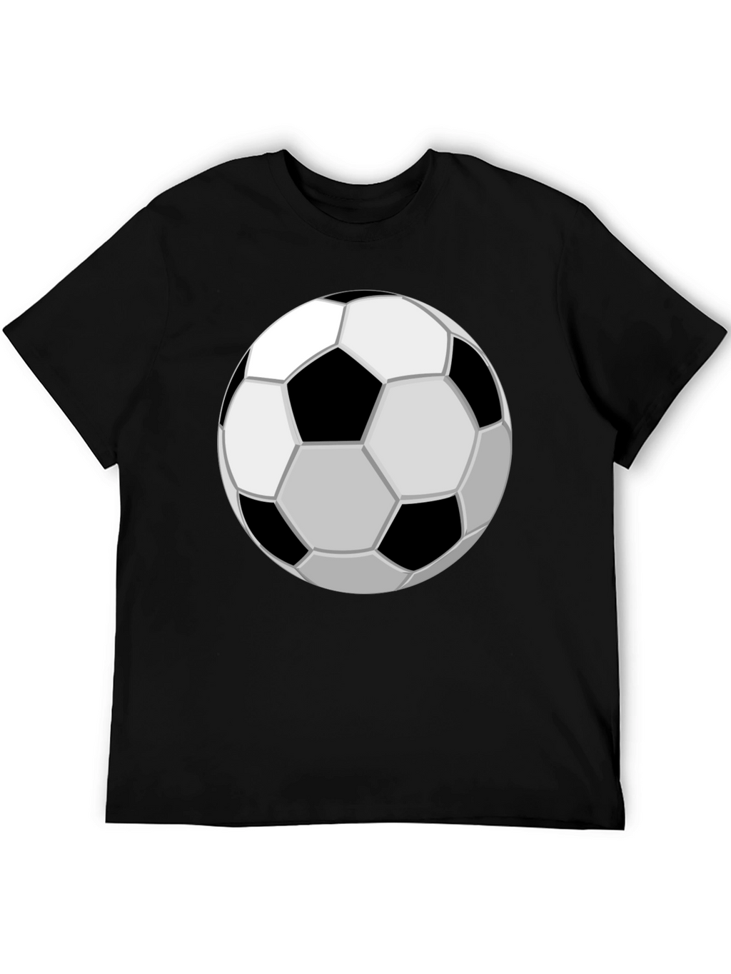 Soccer Ball Graphic Tee - Black Cotton Casual T-Shirt