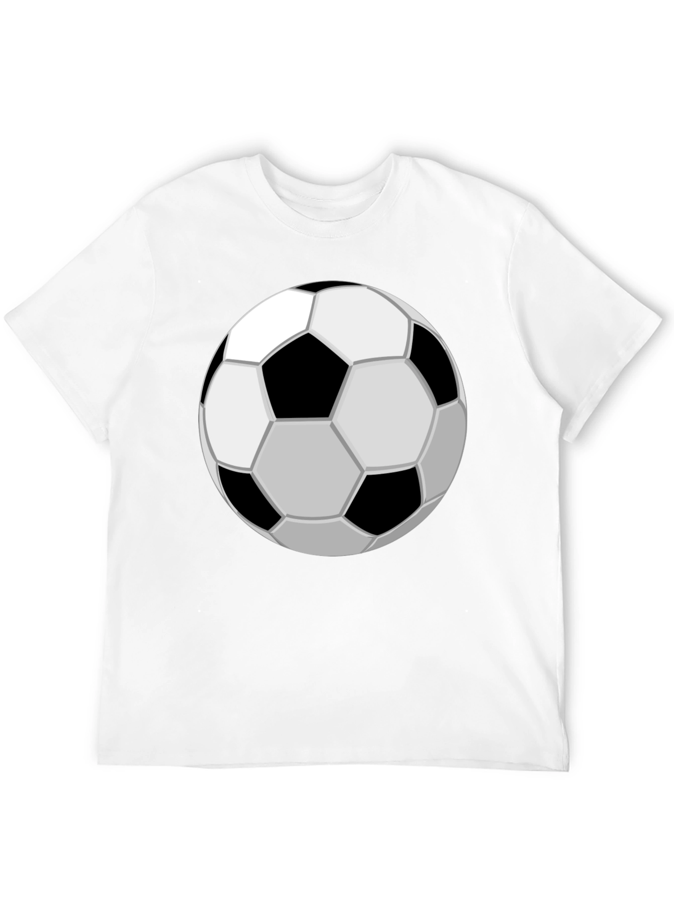 Soccer Ball Graphic Tee - Black Cotton Casual T-Shirt