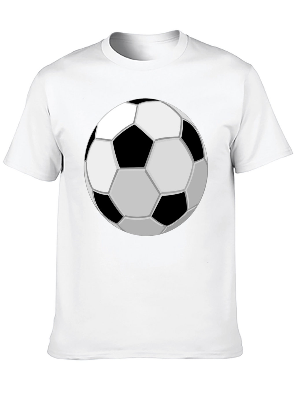 Soccer Ball Graphic Tee - Black Cotton Casual T-Shirt