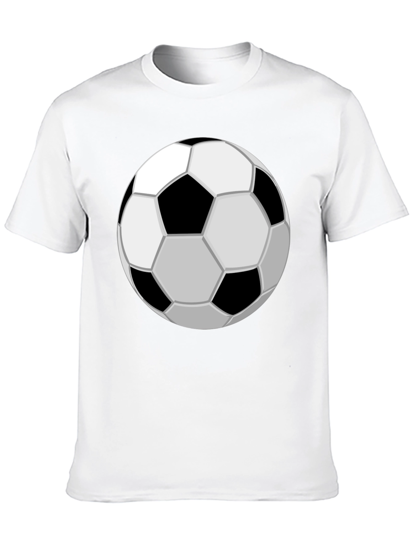 Soccer Ball Graphic Tee - Black Cotton Casual T-Shirt