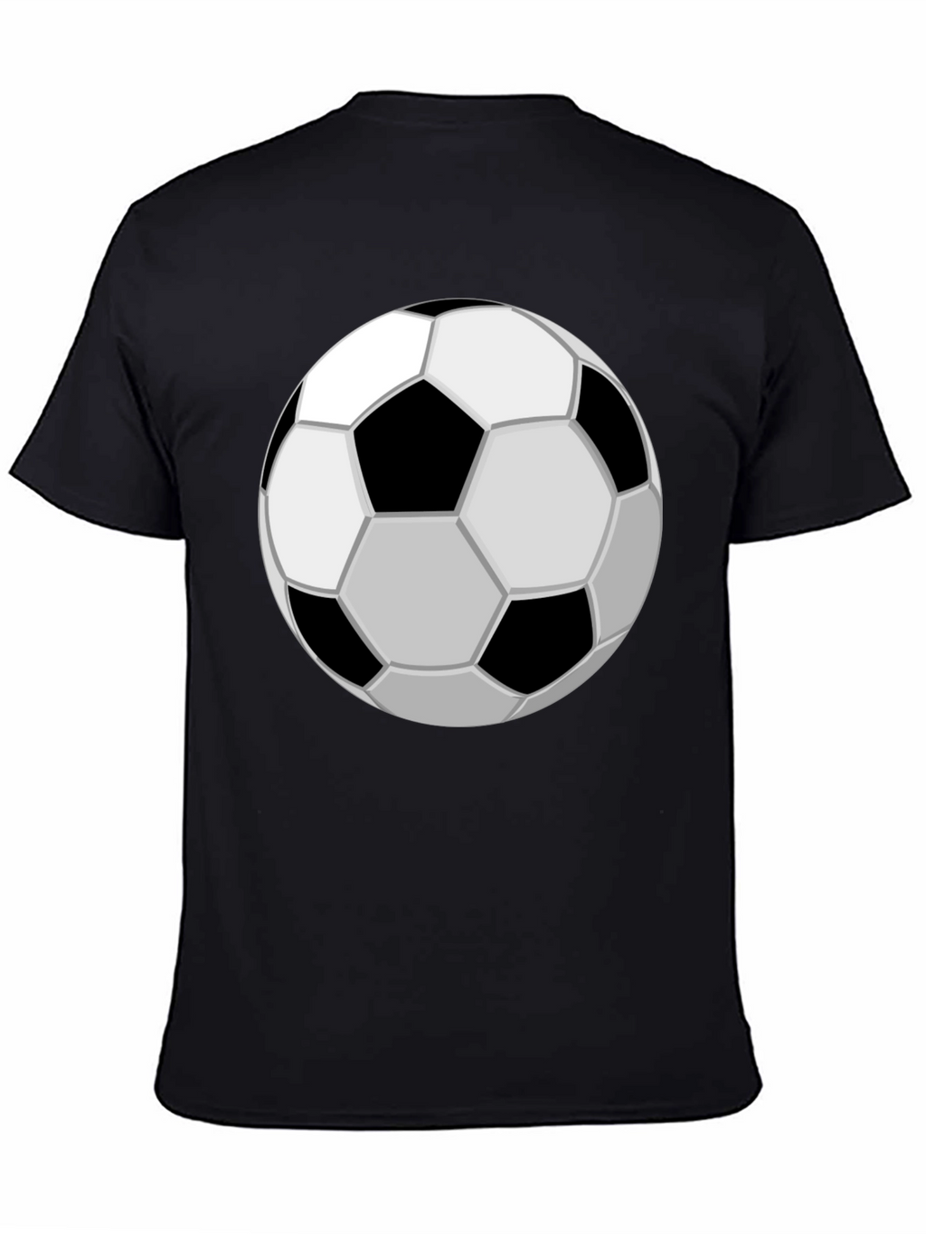 Soccer Ball Graphic Tee - Black Cotton Casual T-Shirt