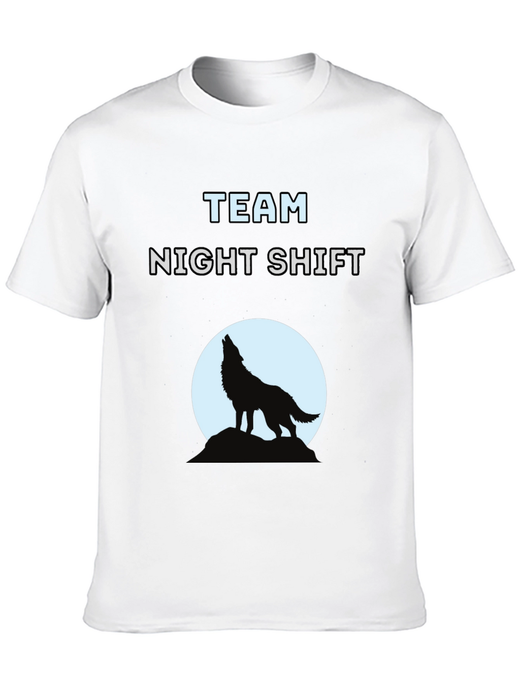 Team Night Shift Wolf Graphic T-Shirt - Black