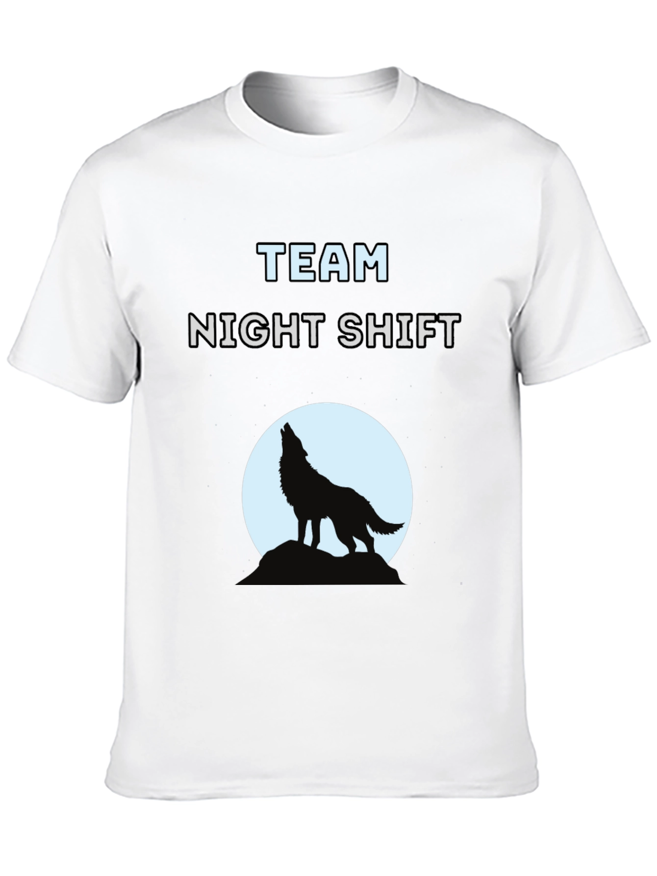 Team Night Shift Wolf Graphic T-Shirt - Black