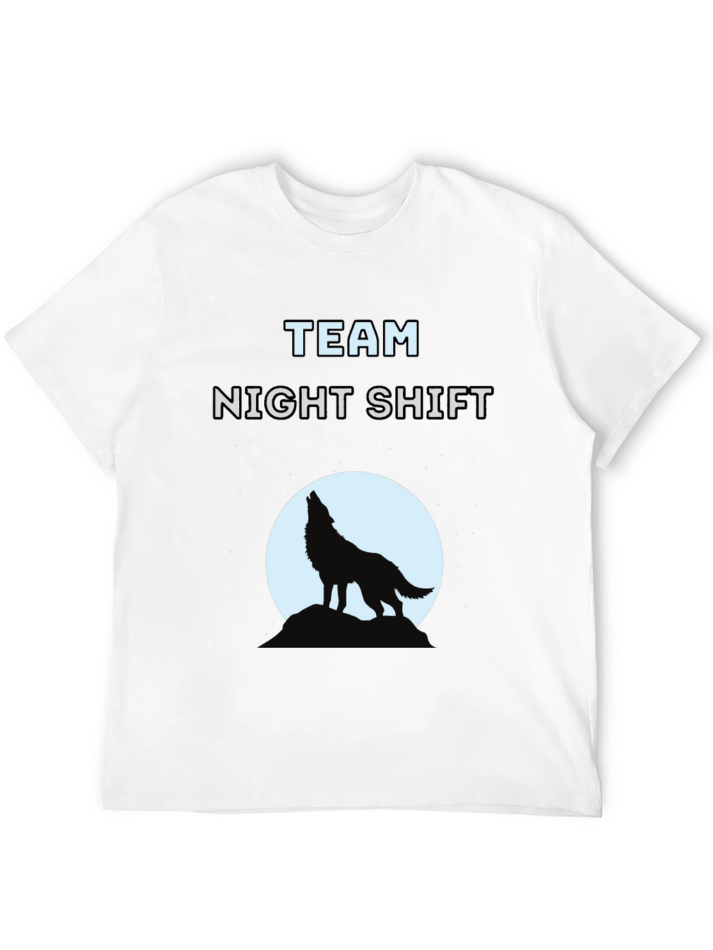 Team Night Shift Wolf Graphic T-Shirt - Black
