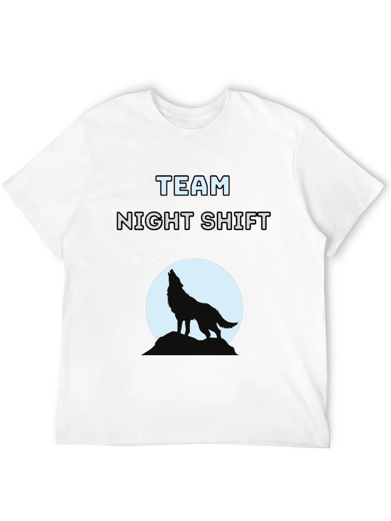 Team Night Shift Wolf Graphic T-Shirt - Black