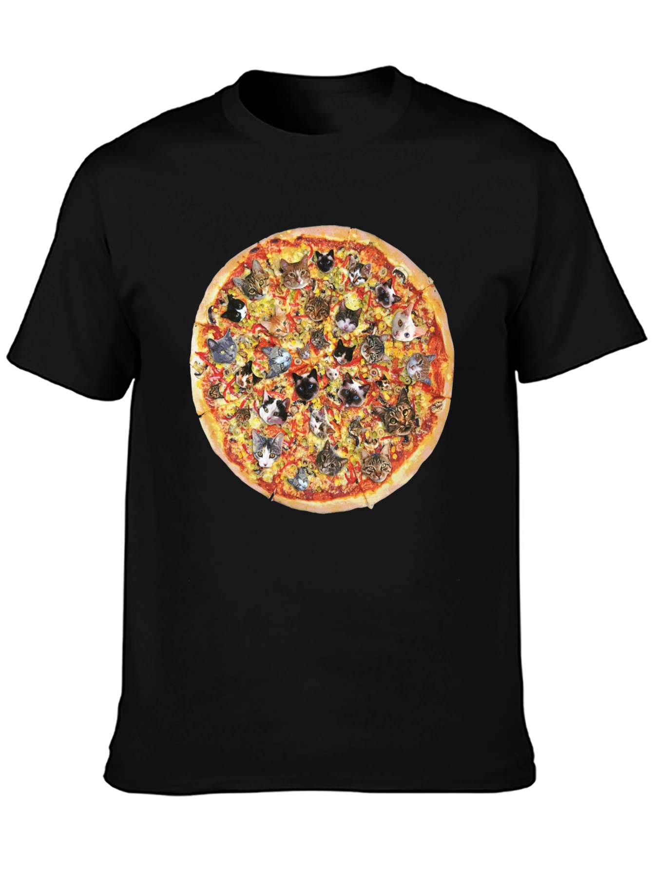 Pizza Cats Black T-Shirt