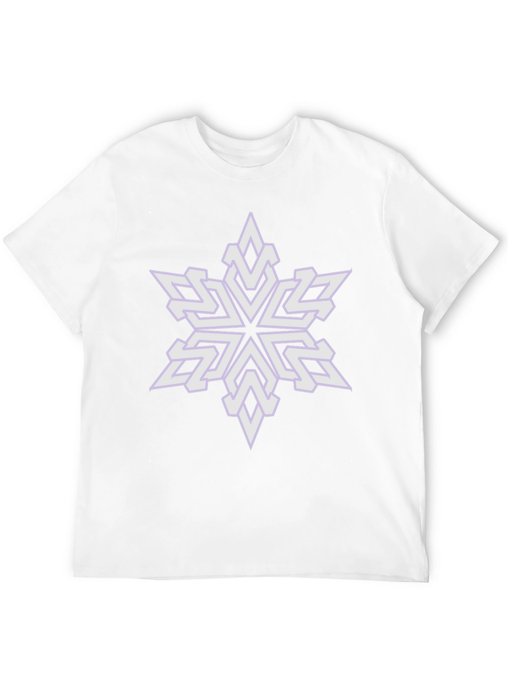 Geometric Snowflake Graphic Tee - Black