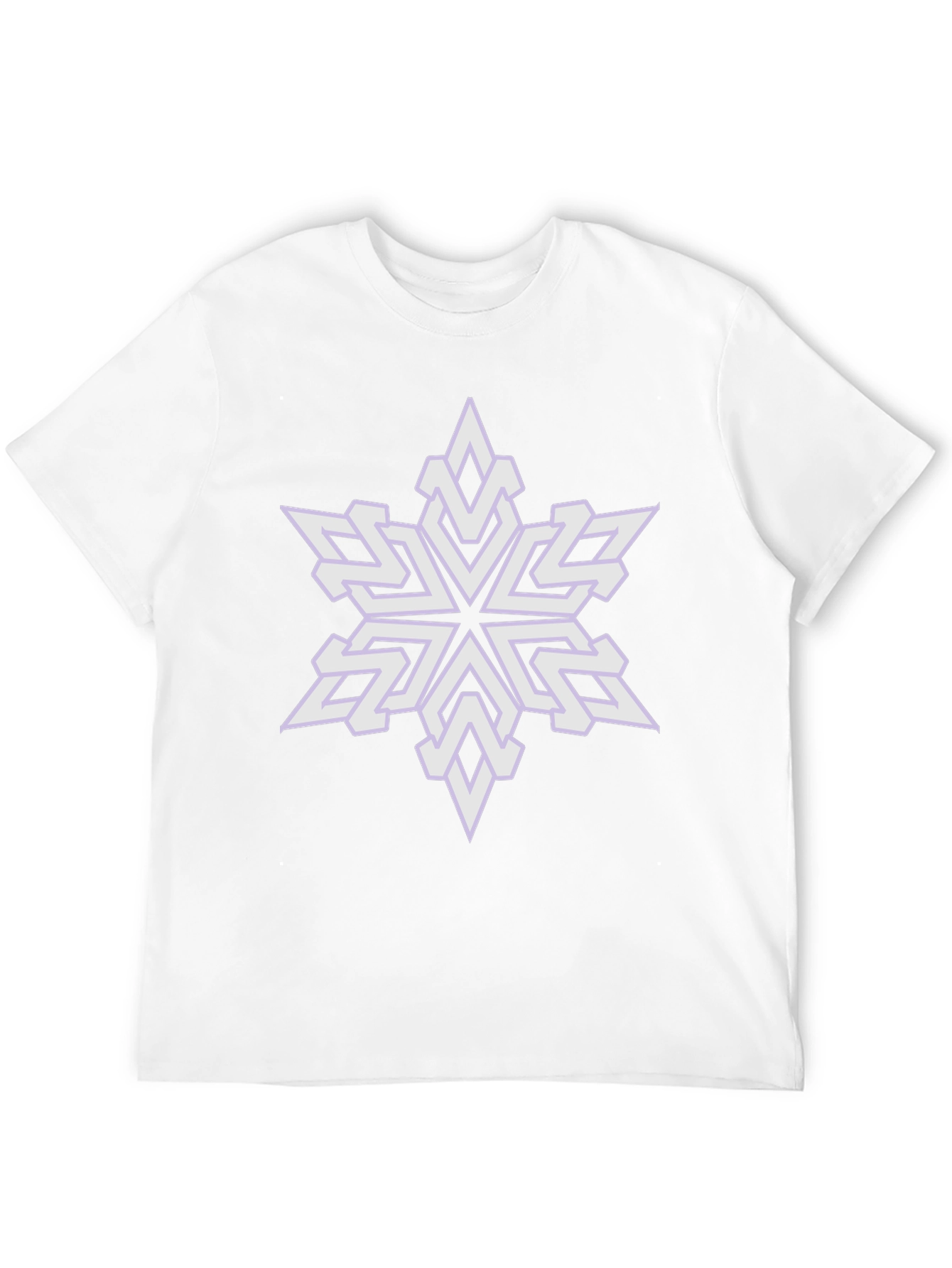 Geometric Snowflake Graphic Tee - Black