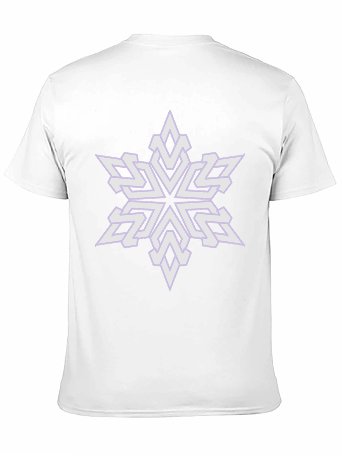 Geometric Snowflake Graphic Tee - Black