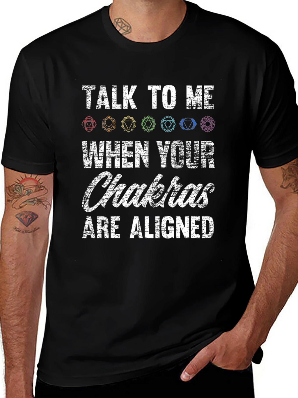Chakras Aligned Graphic T-Shirt - Spiritual Tee