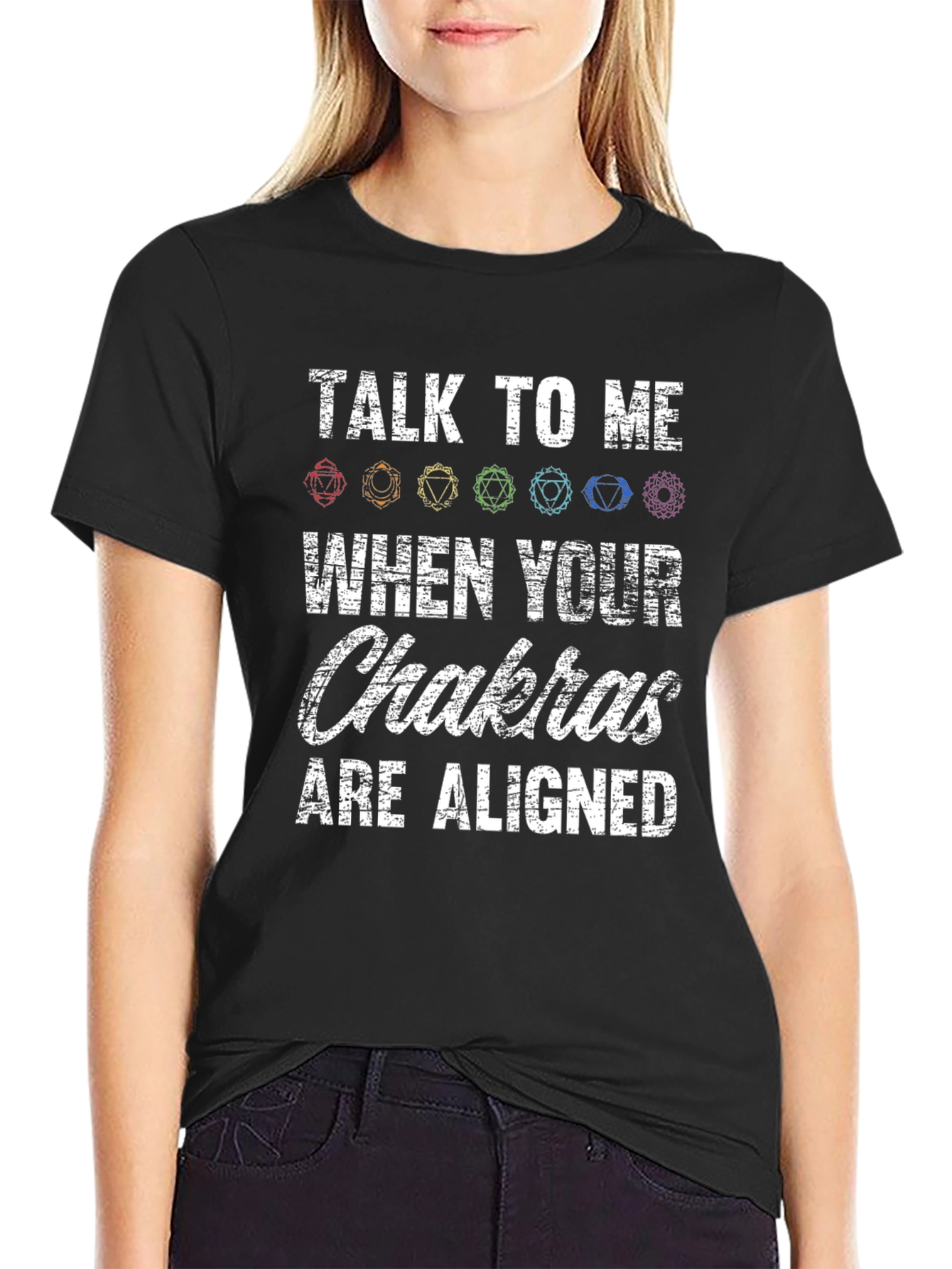 Chakras Aligned Graphic T-Shirt - Spiritual Tee