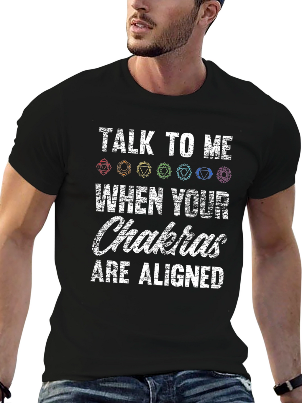 Chakras Aligned Graphic T-Shirt - Spiritual Tee