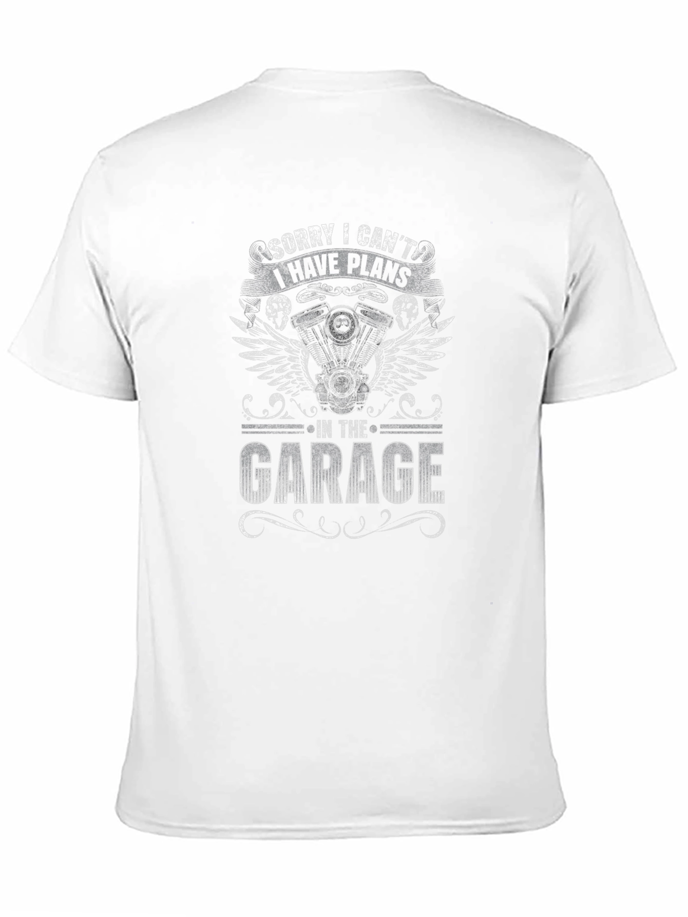 Garage Plans T-Shirt - Black Motorcycle Mechanic Tee