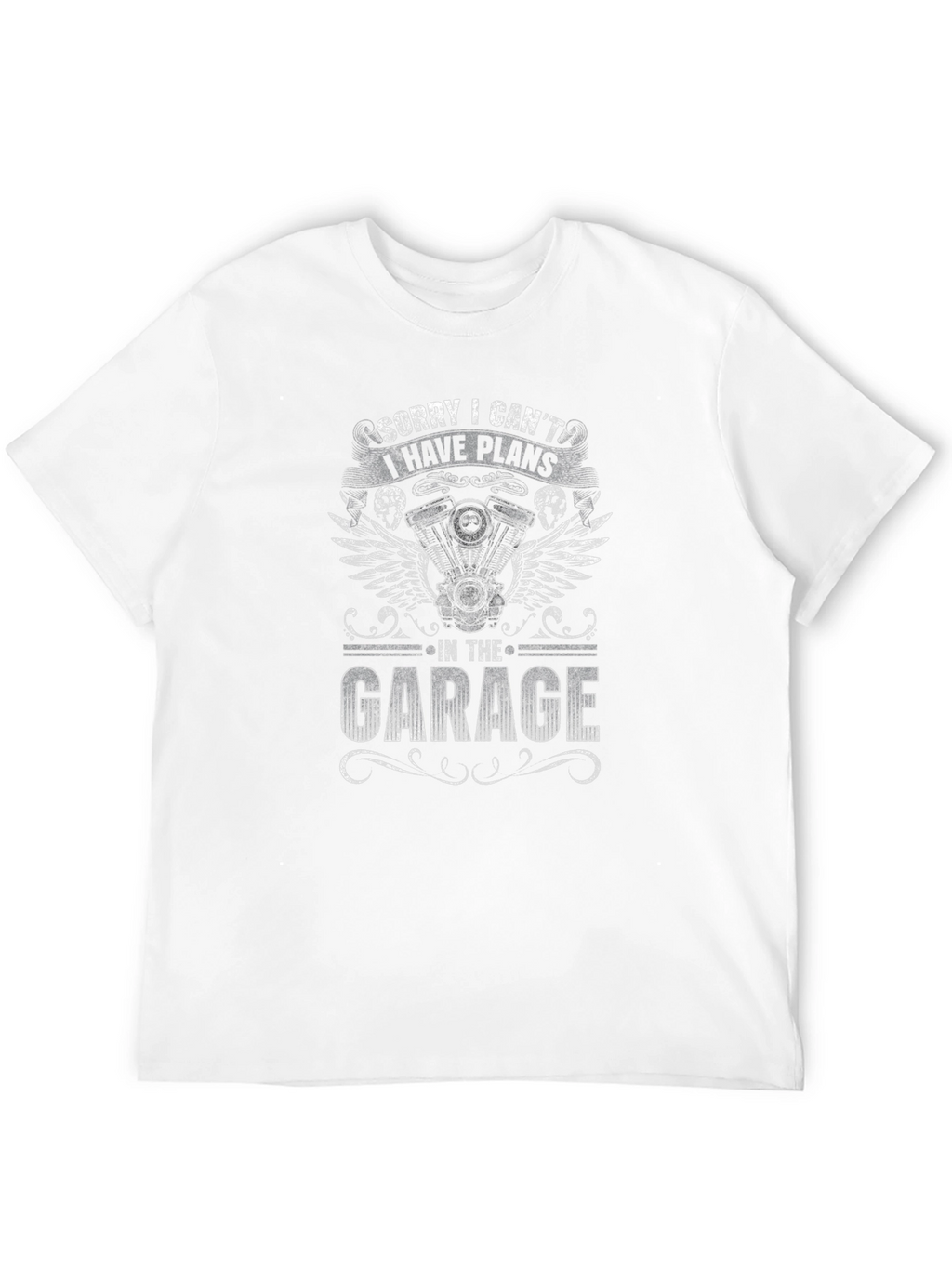 Garage Plans T-Shirt - Black Motorcycle Mechanic Tee