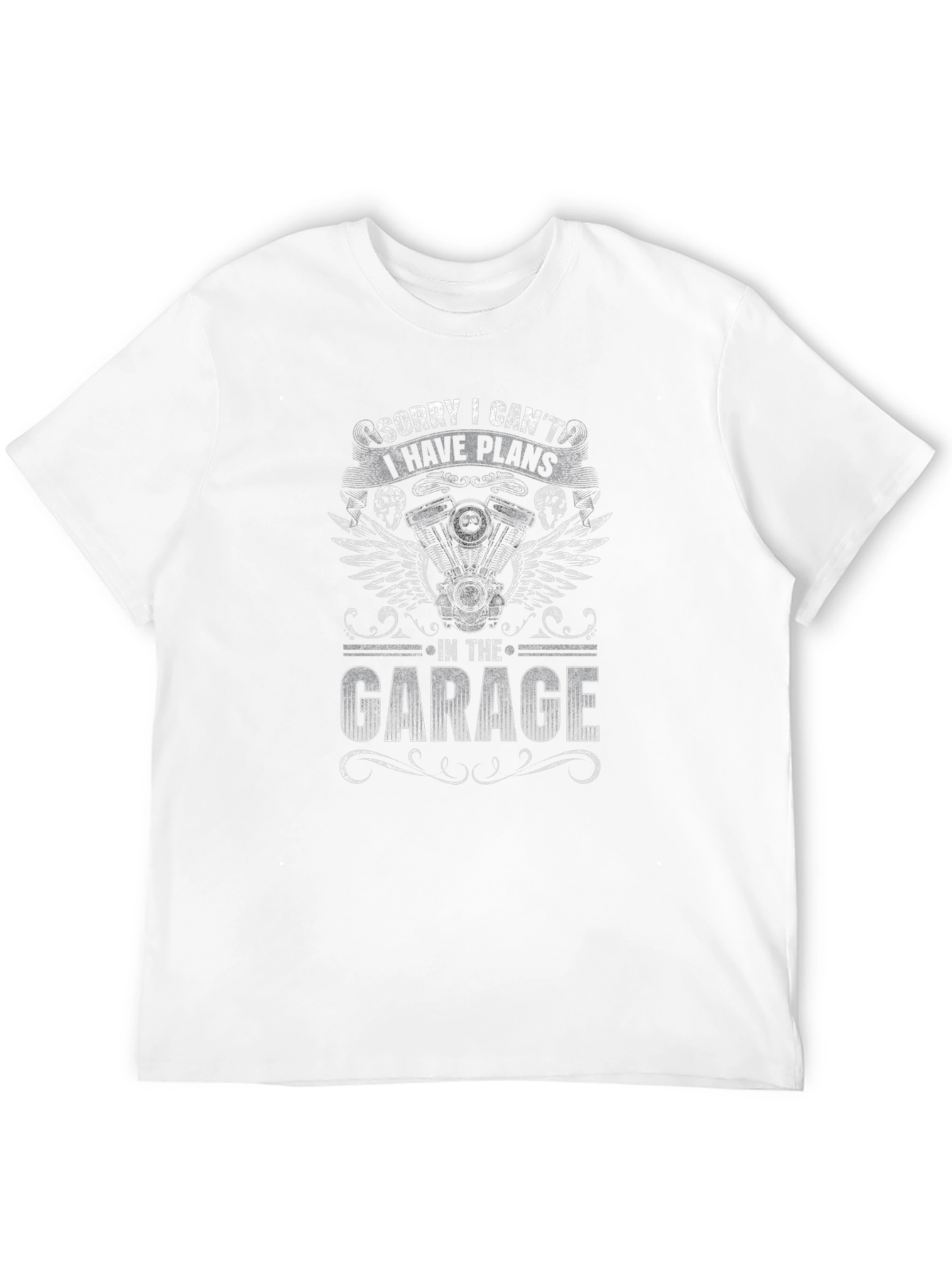 Garage Plans T-Shirt - Black Motorcycle Mechanic Tee