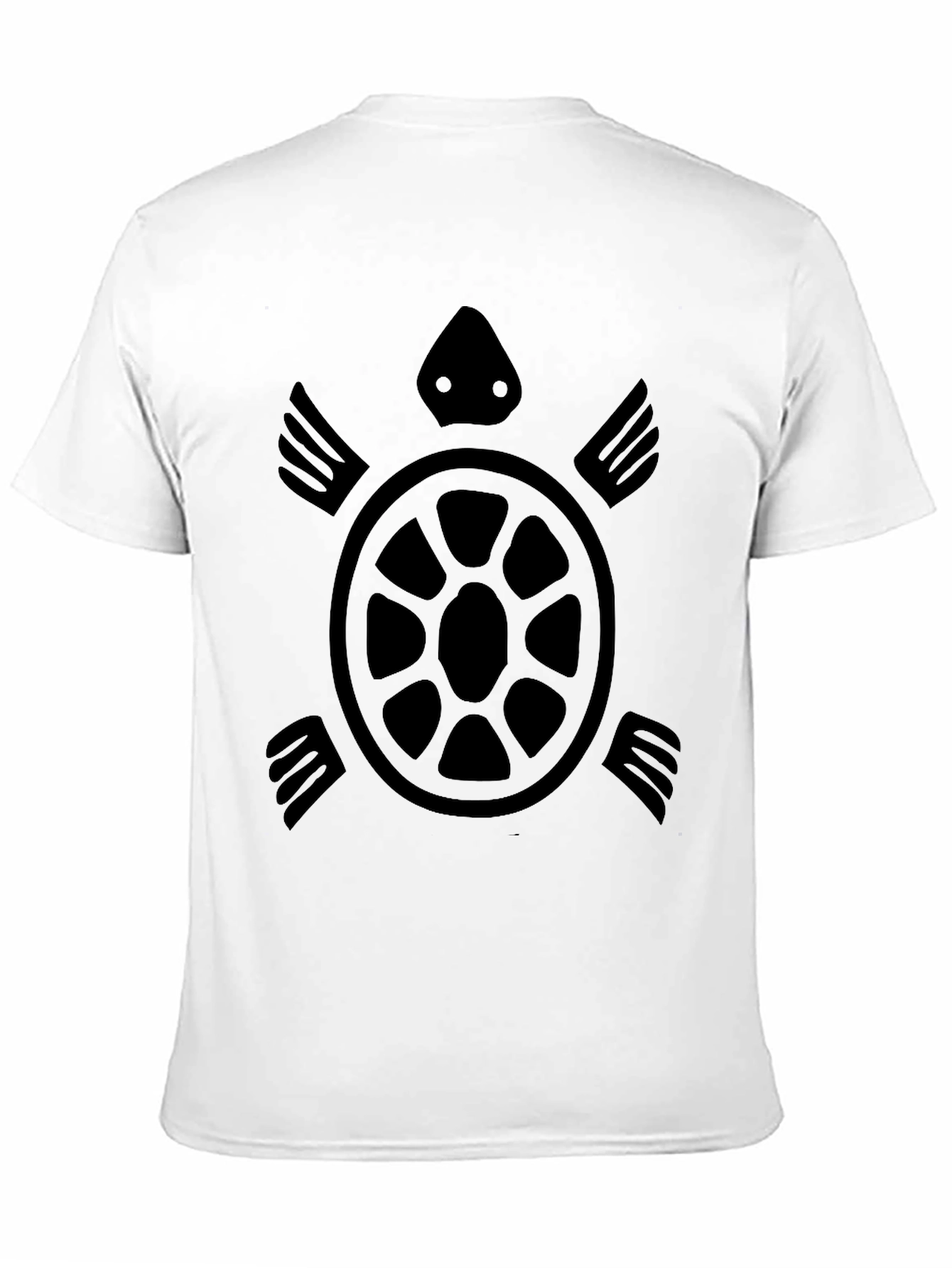 Tribal Turtle Graphic Tee - Black Cotton T-Shirt