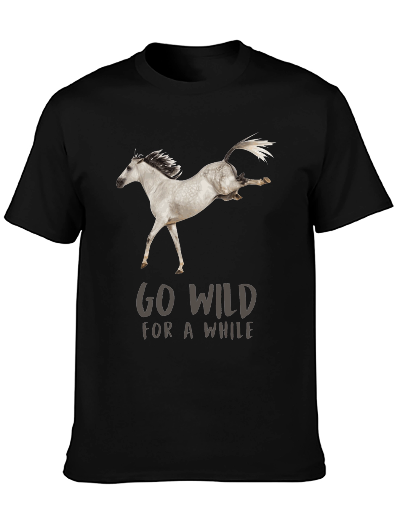 Go Wild Horse Graphic Tee - Stylish Cotton Comfort