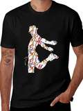 Dancing Man Graphic Tee - Black