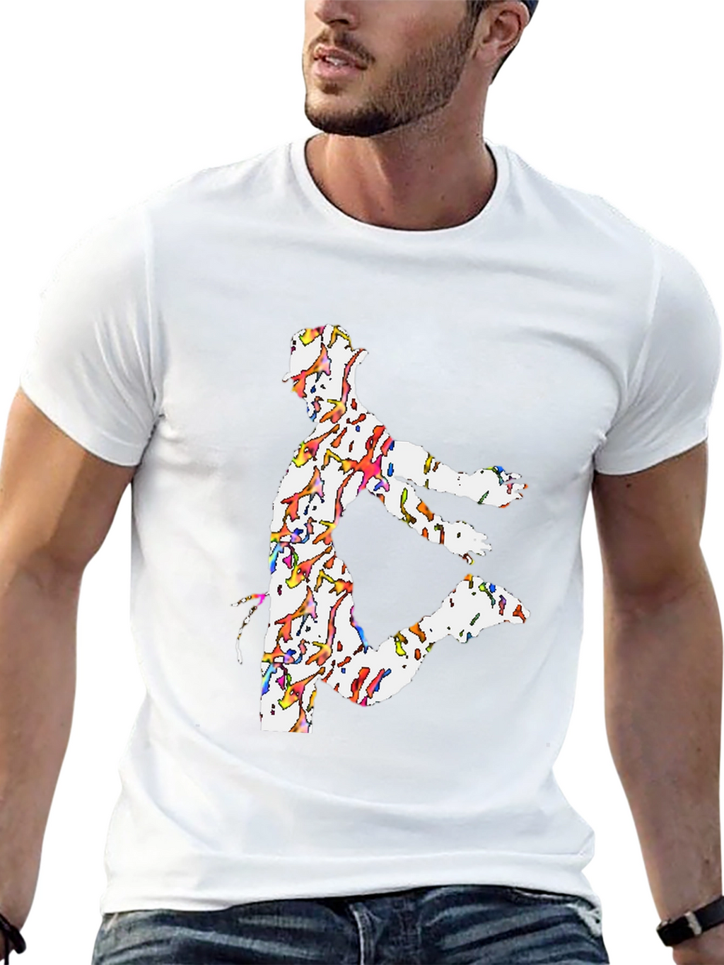 Dancing Man Graphic Tee - Black