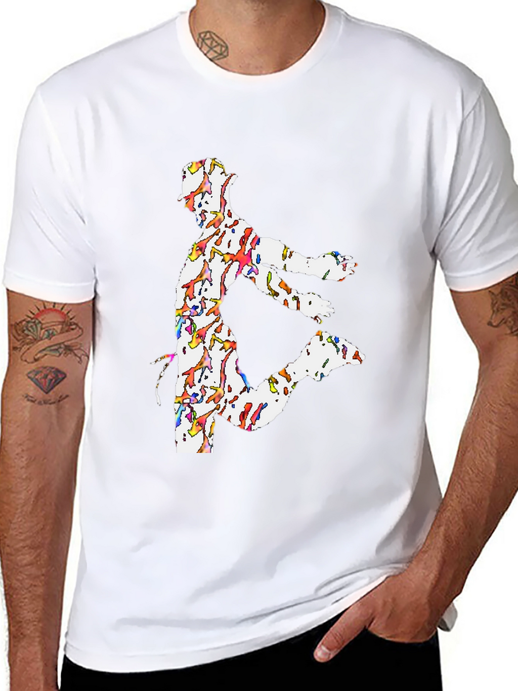 Dancing Man Graphic Tee - Black