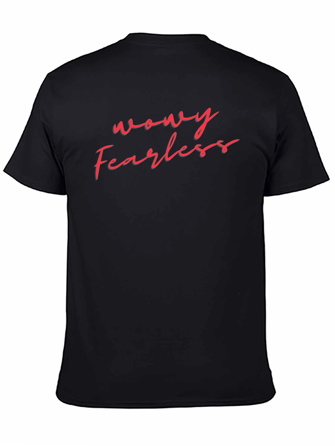 Wowy Fearless Red Script Black Tee