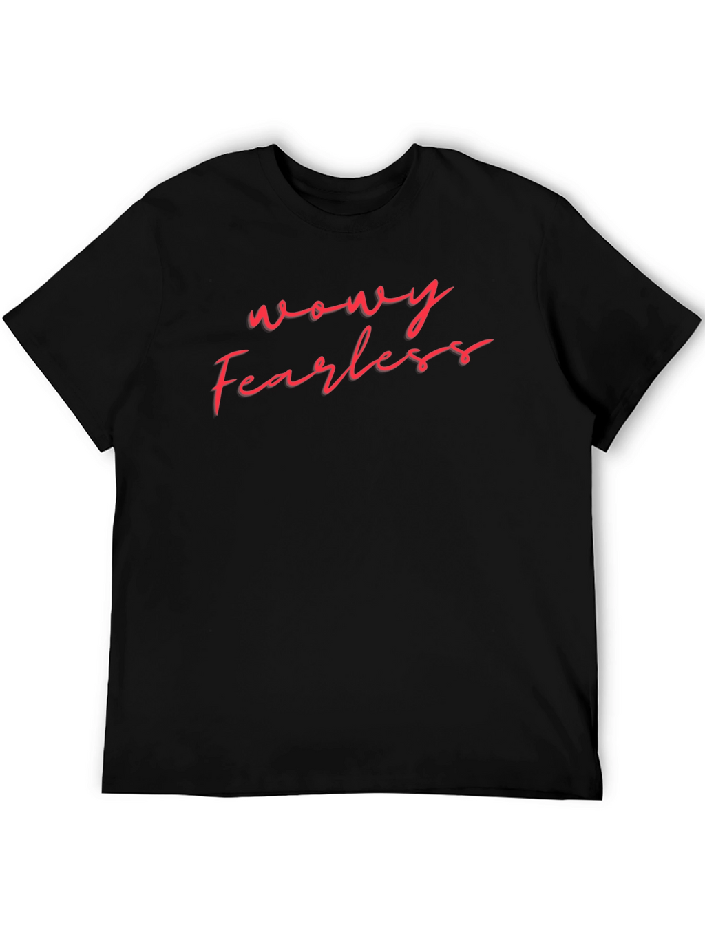 Wowy Fearless Red Script Black Tee