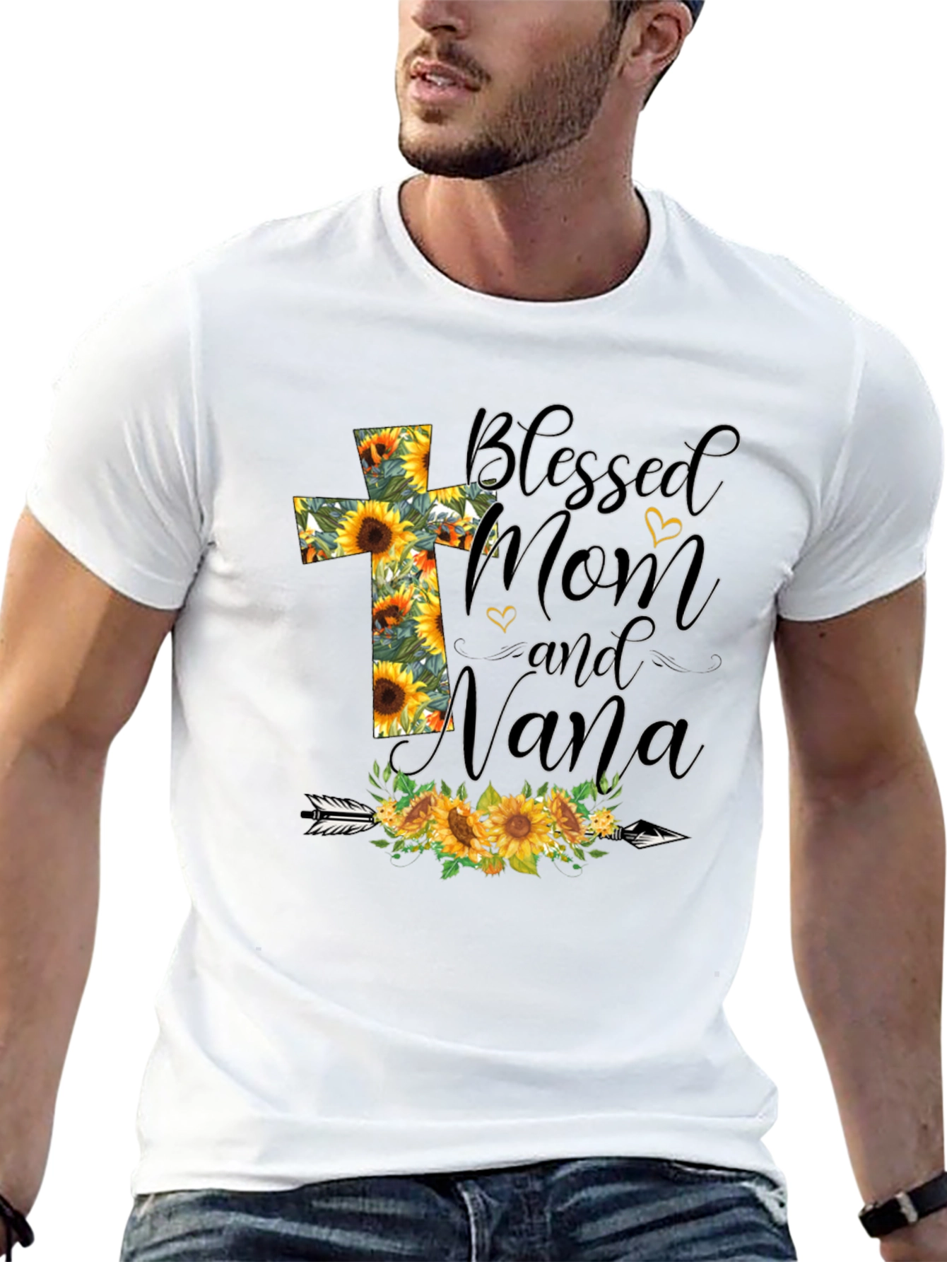 Blessed Mom and Nana Sunflower Graphic T-Shirt