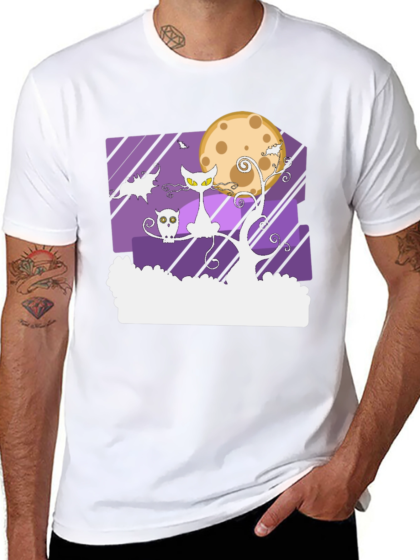 Halloween Cat & Owl T-Shirt