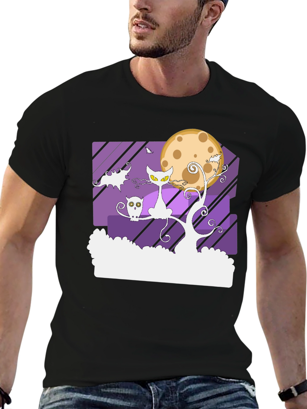 Halloween Cat & Owl T-Shirt